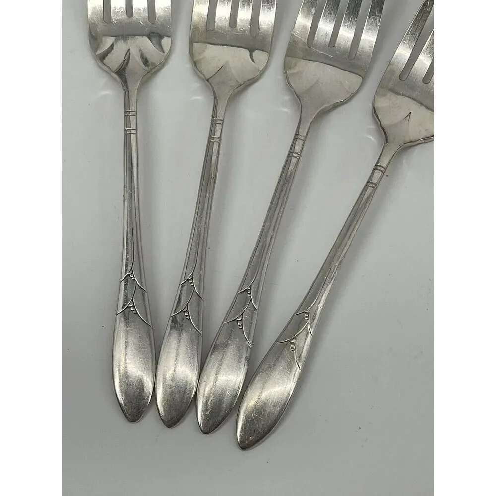 Oneida Community Lady Hamilton 1932 Salad Forks 6 1/4” Silver-plated Set Of 4